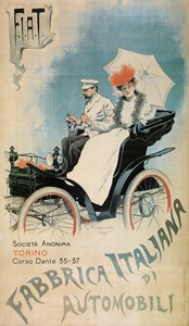 1899年の初期のFIAT車の広告ポスター